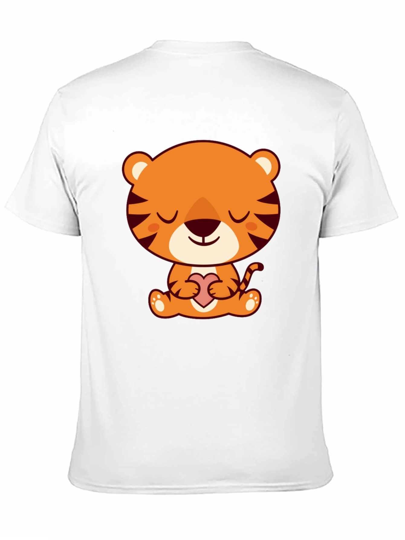Cute Cartoon Tiger Holding Heart T-Shirt
