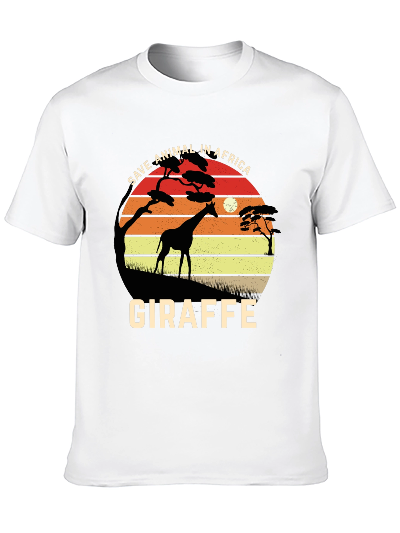 Save African Animals Giraffe Graphic T-Shirt