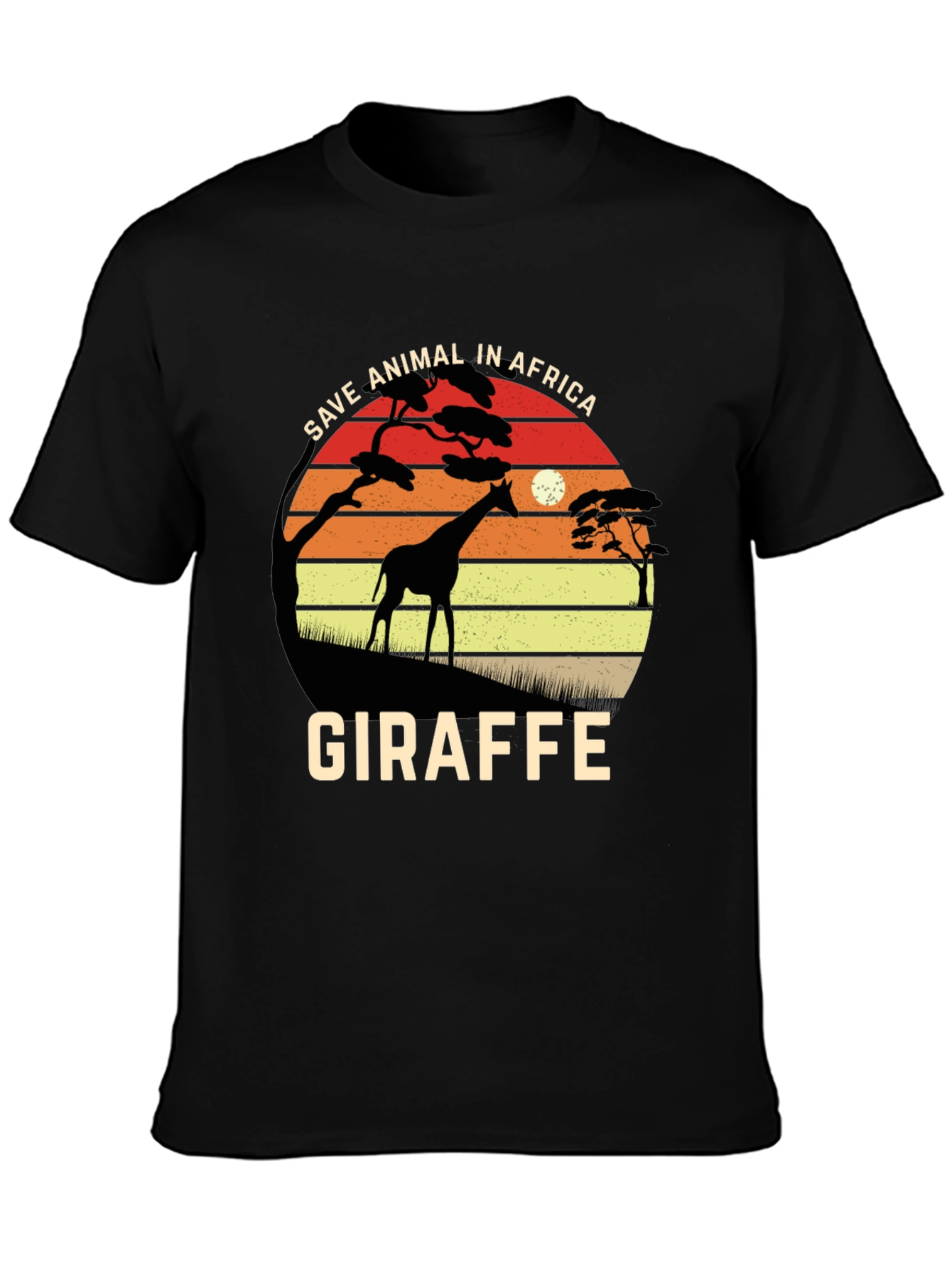 Save African Animals Giraffe Graphic T-Shirt