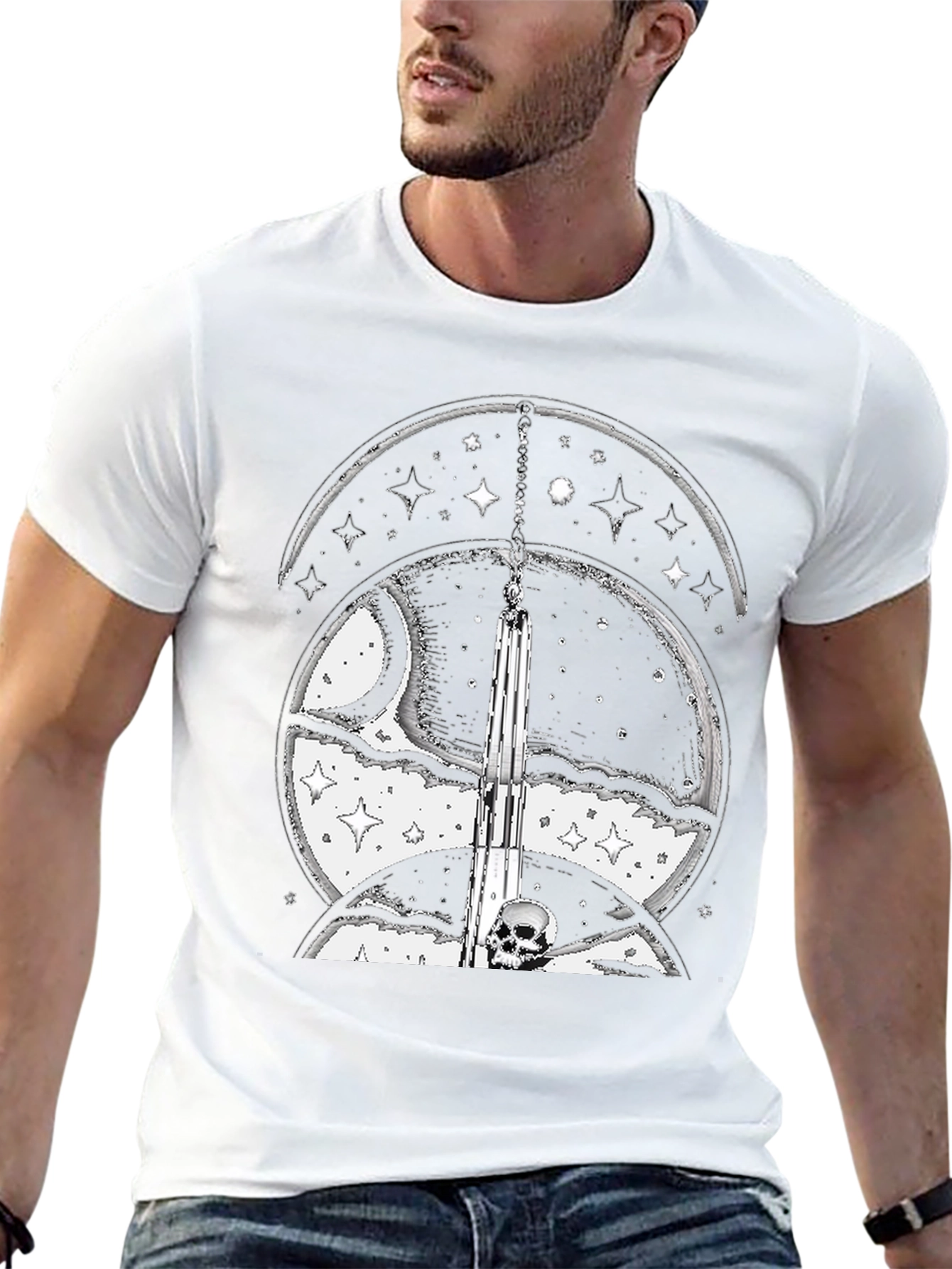 Mystic Moon Skull Graphic Tee