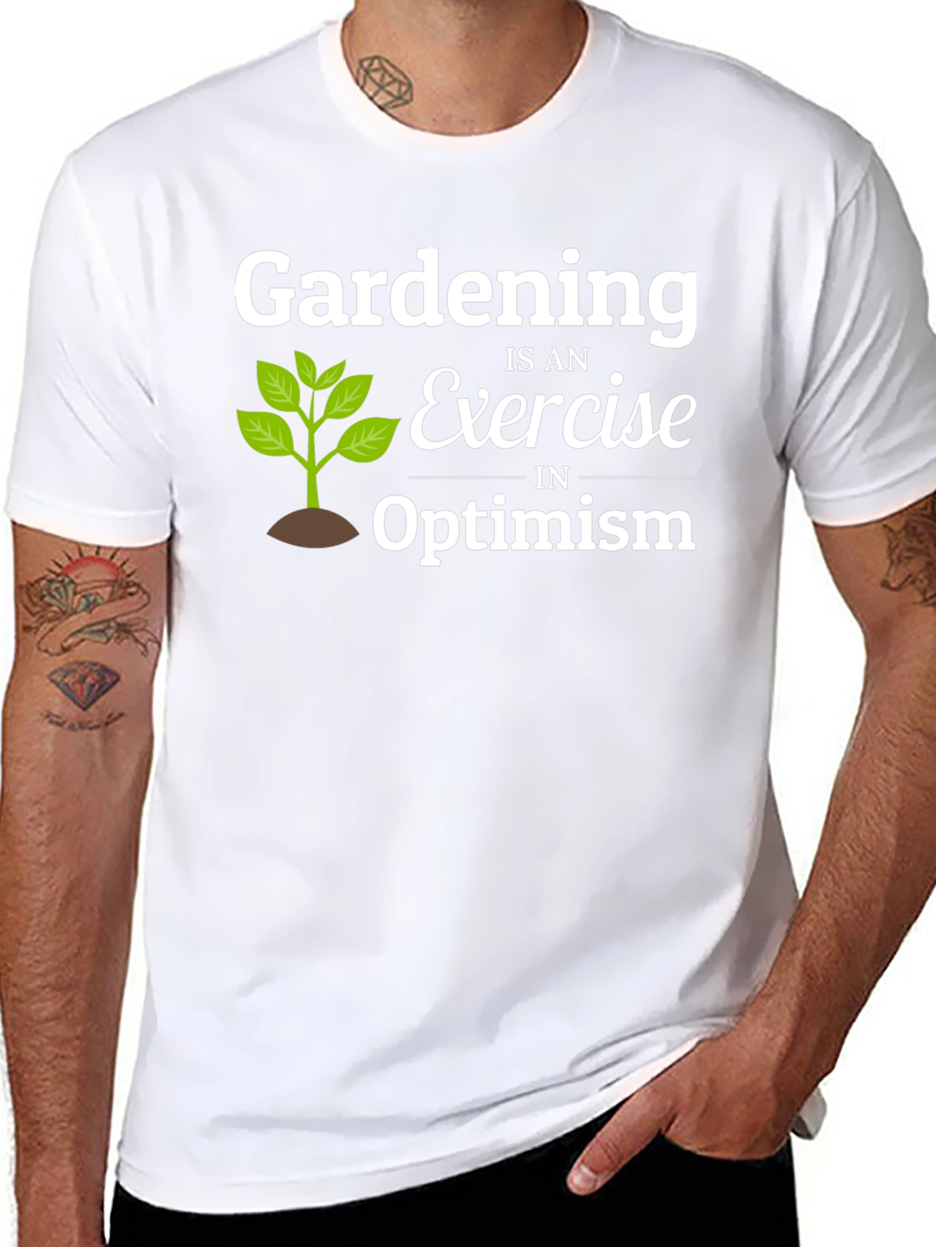 Gardening Optimism T-Shirt - Black Cotton Tee