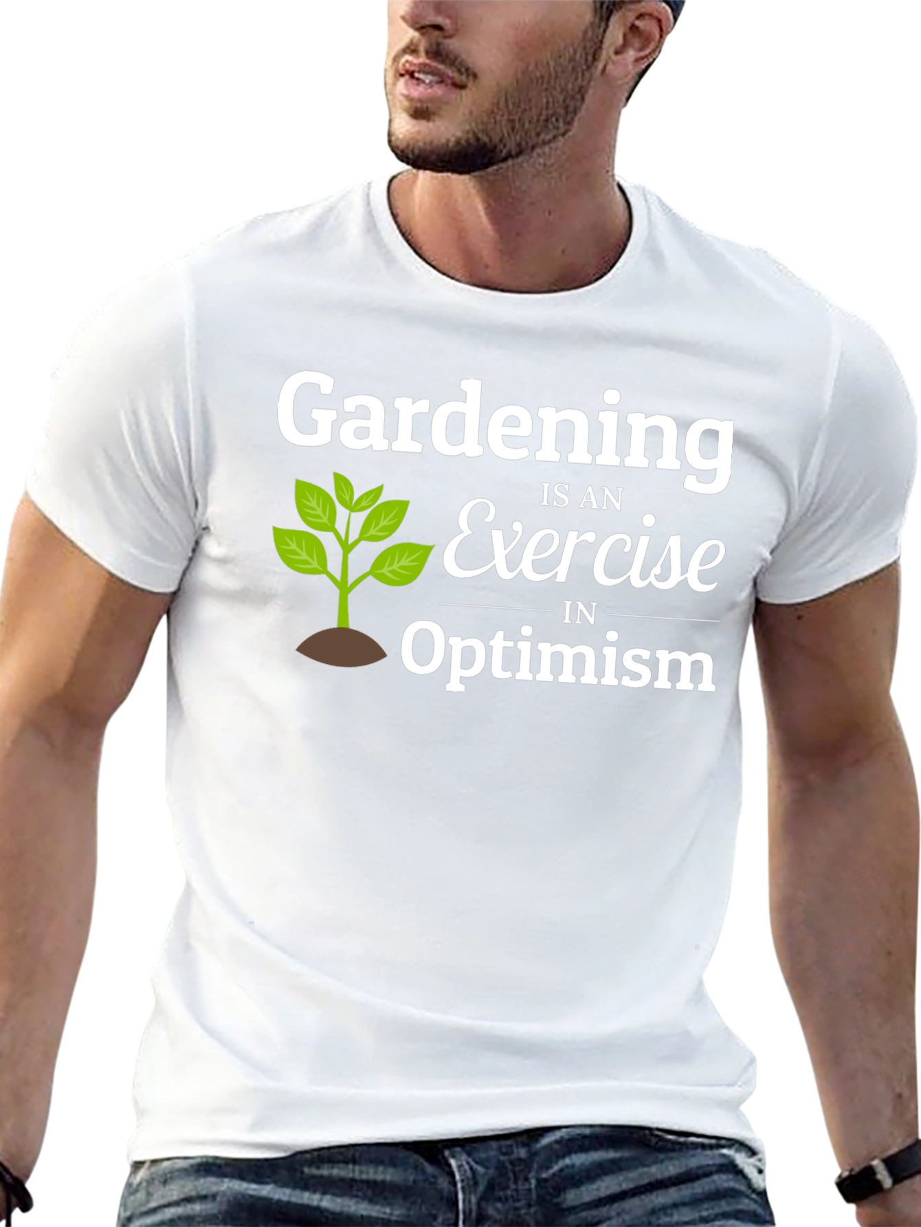 Gardening Optimism T-Shirt - Black Cotton Tee