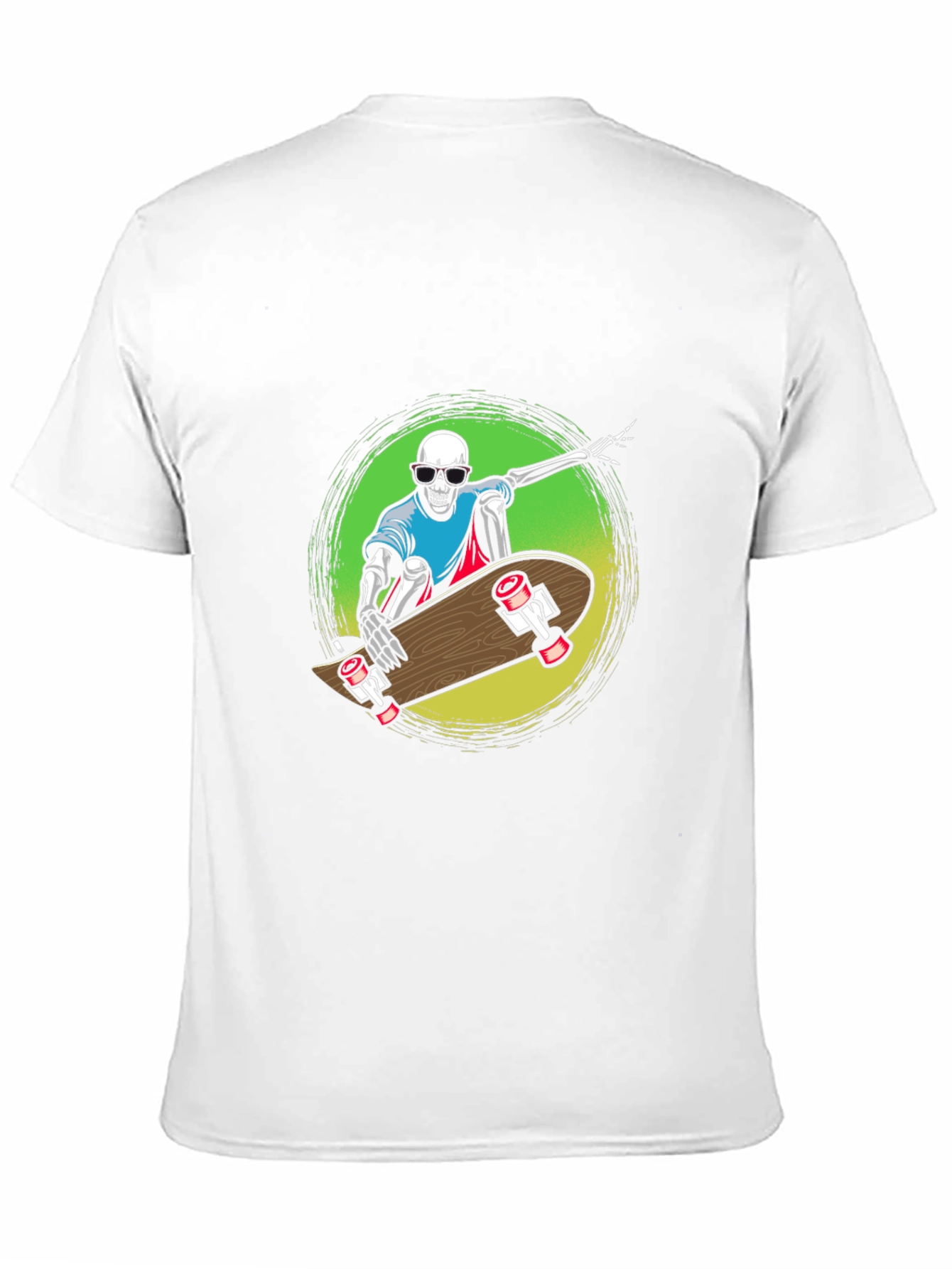 Skeleton Skateboard Graphic Tee - Black