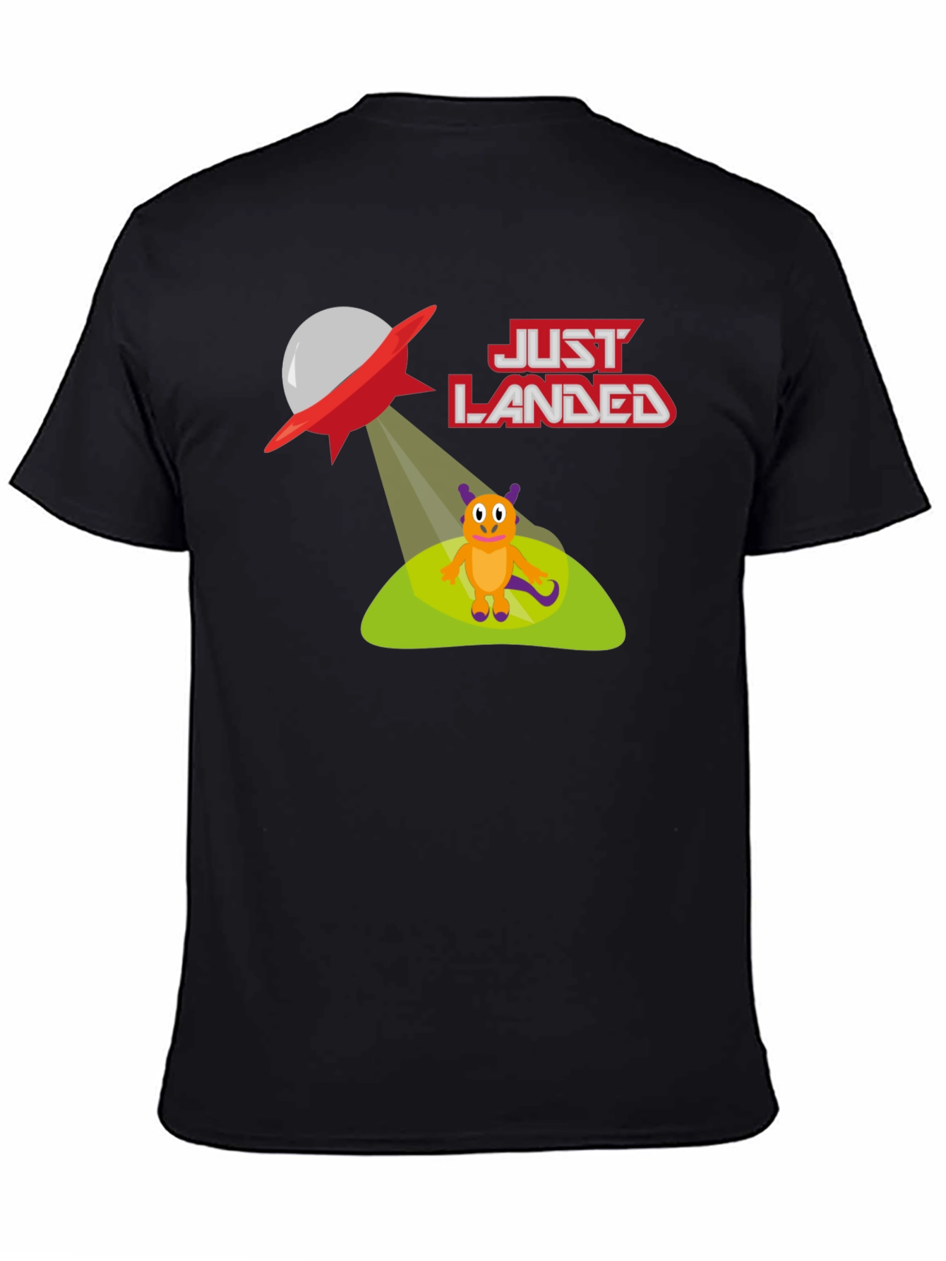 Just Landed Alien T-Shirt - Black Cotton Tee