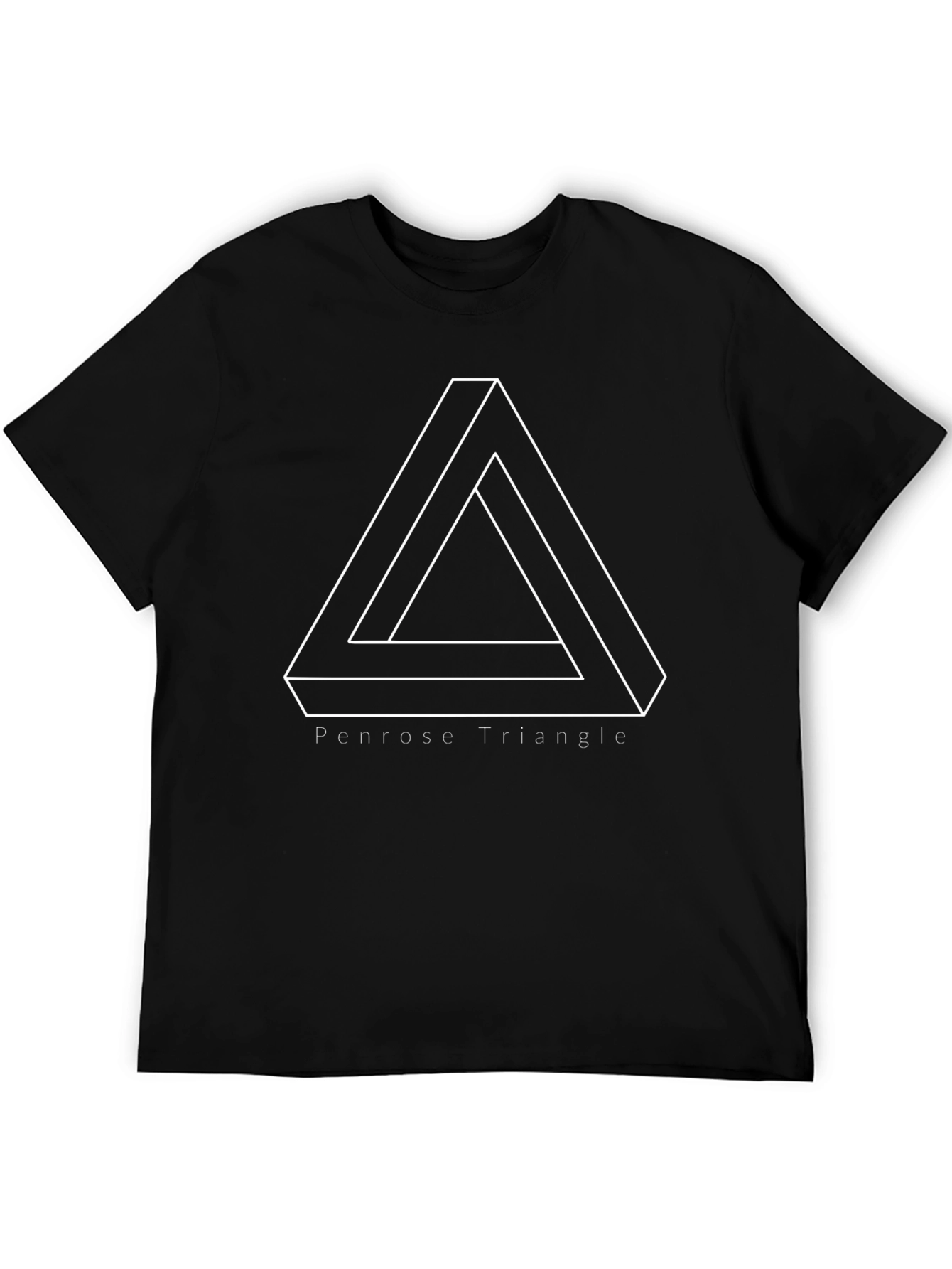 Penrose Triangle Black T-Shirt - Optical Illusion Tee