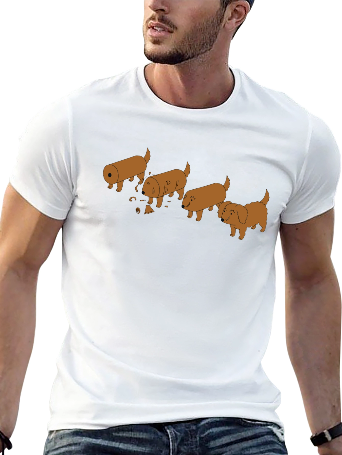 Evolution of Dog Funny T-Shirt Black Cotton