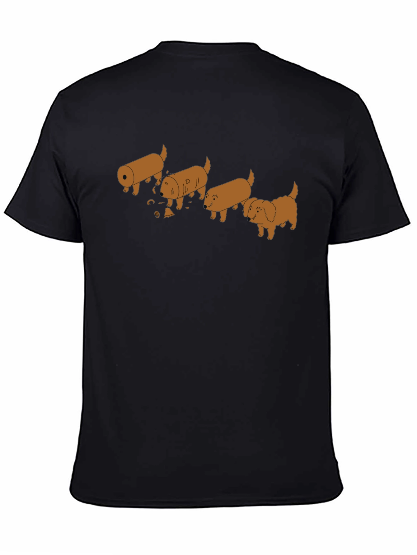 Evolution of Dog Funny T-Shirt Black Cotton
