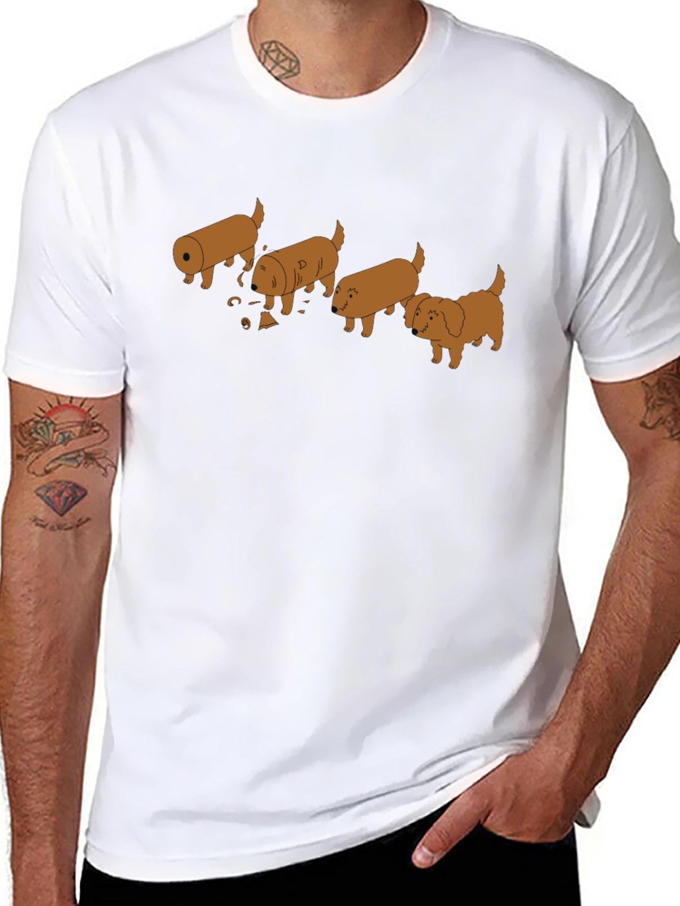 Evolution of Dog Funny T-Shirt Black Cotton