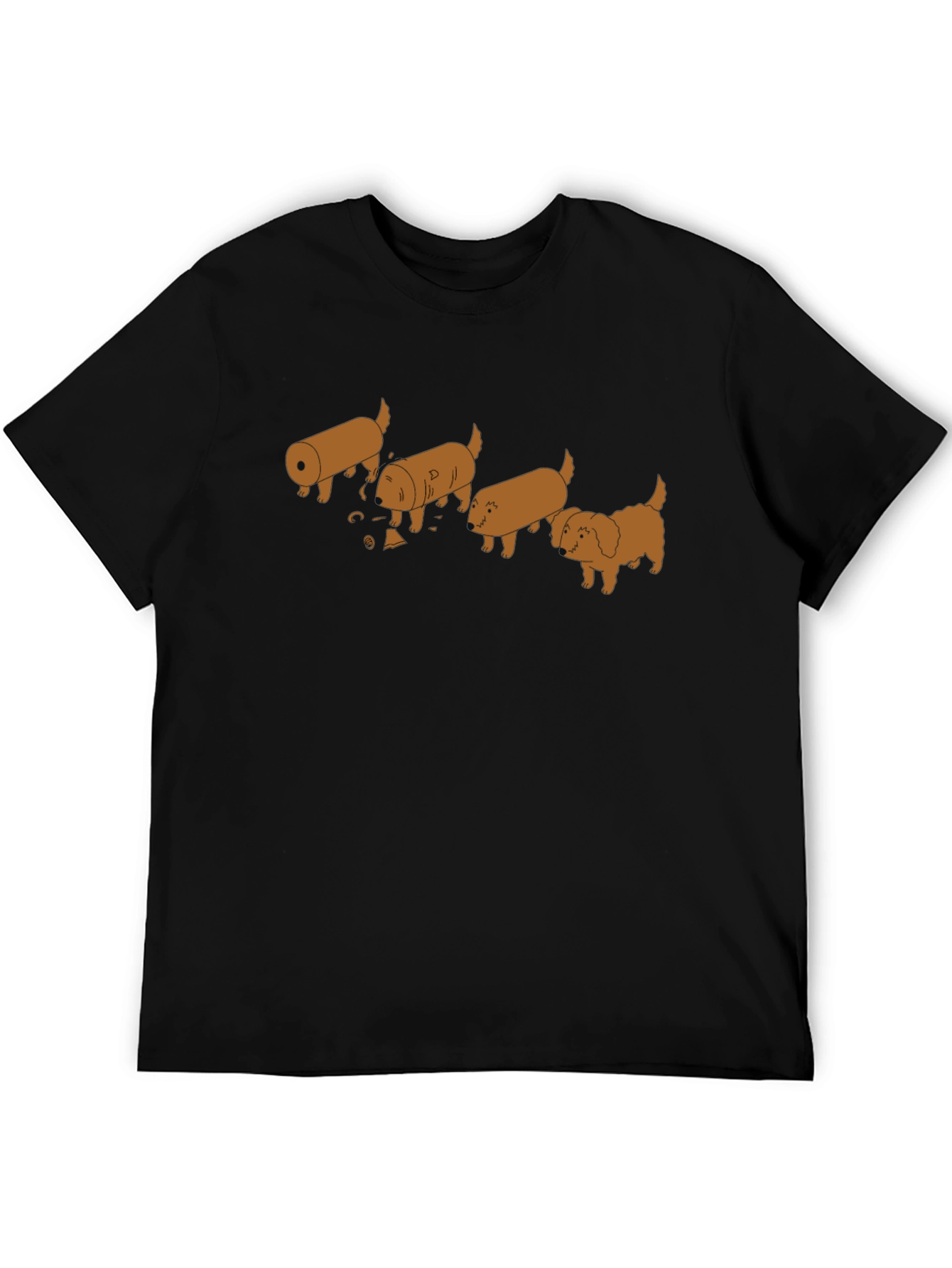 Evolution of Dog Funny T-Shirt Black Cotton