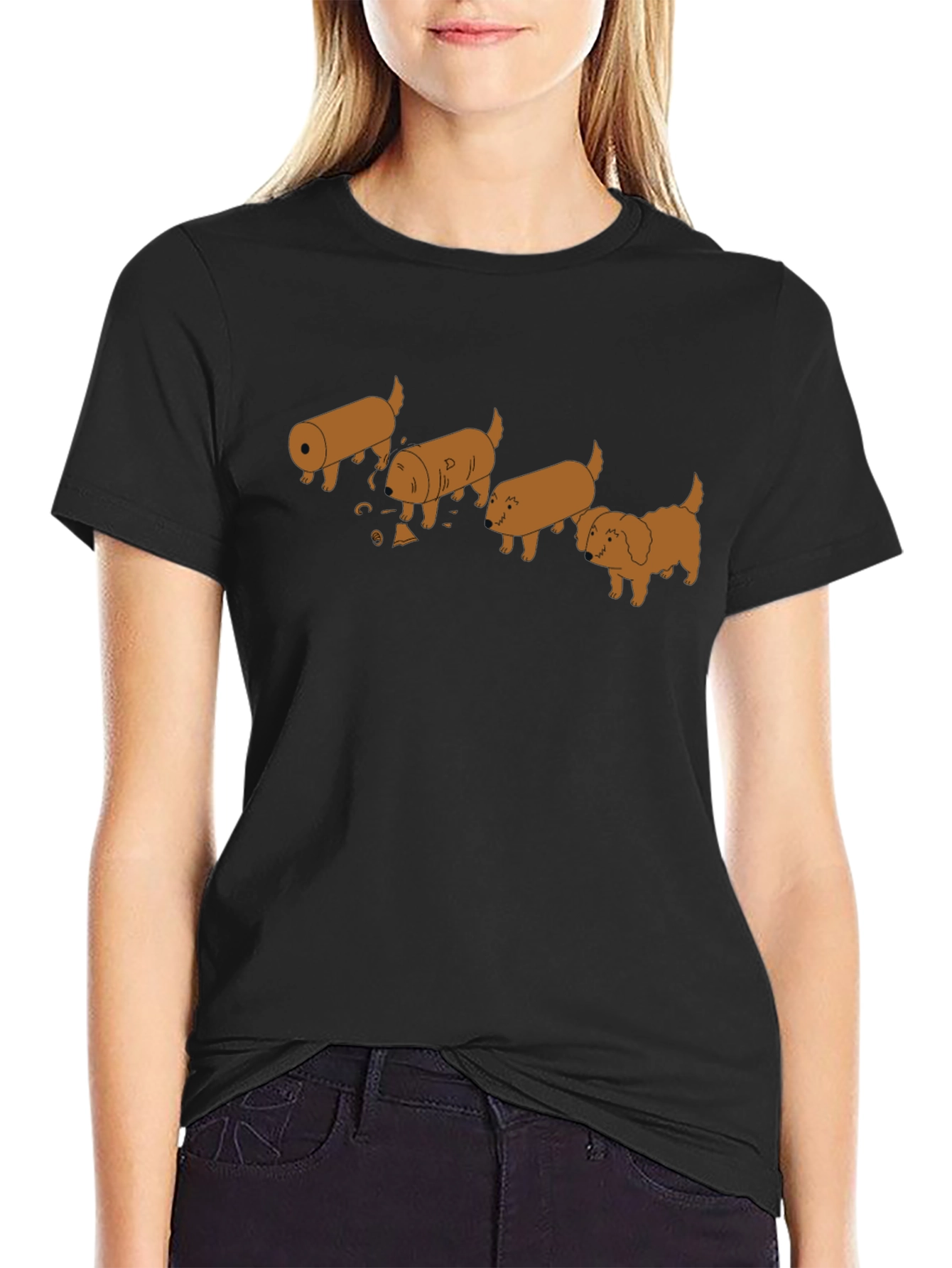 Evolution of Dog Funny T-Shirt Black Cotton