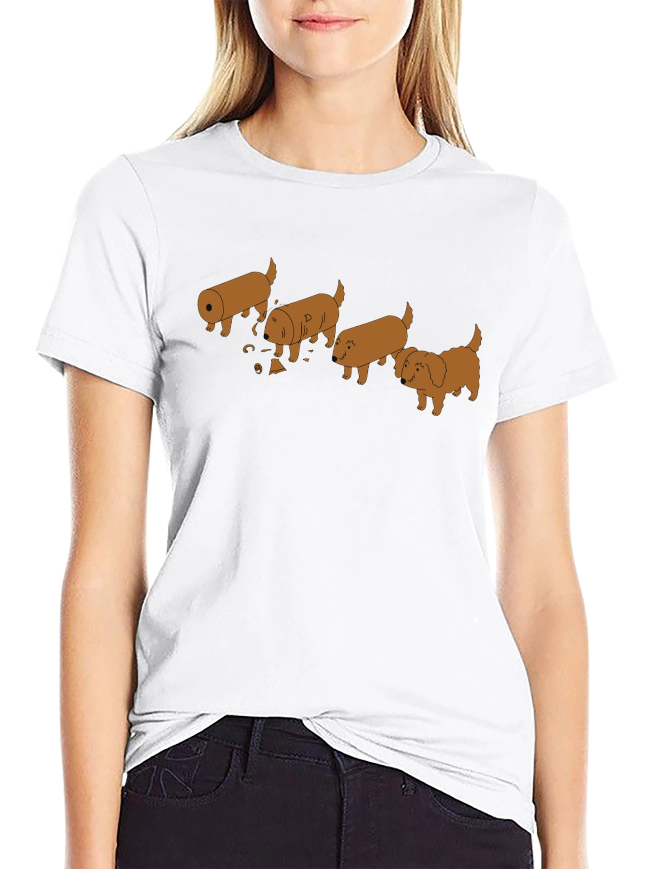 Evolution of Dog Funny T-Shirt Black Cotton