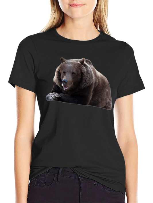 Bear Graphic Tee - Mens Black Cotton T-Shirt