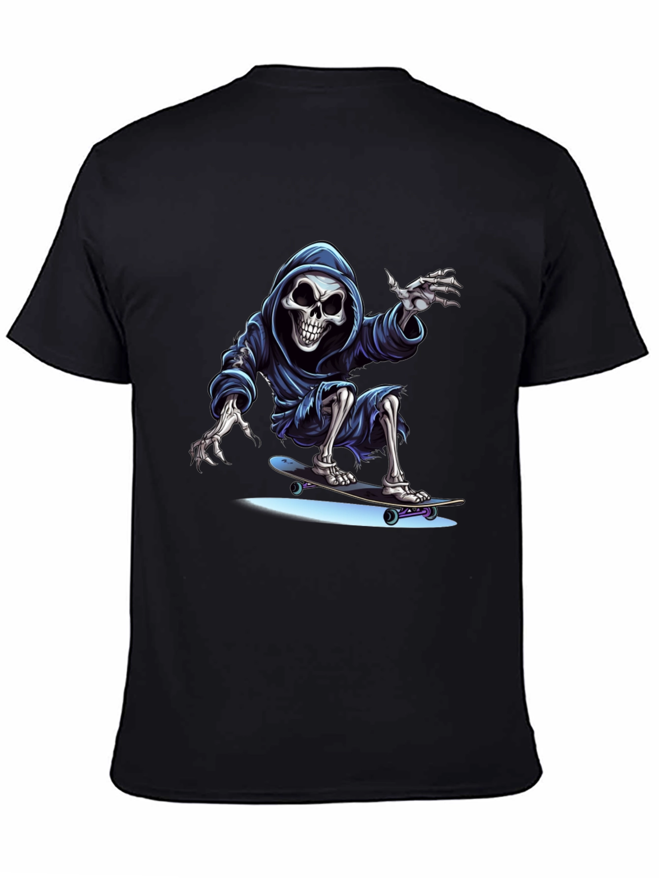 Skateboarding Grim Reaper Graphic Tee - Cool Skeleton Shirt
