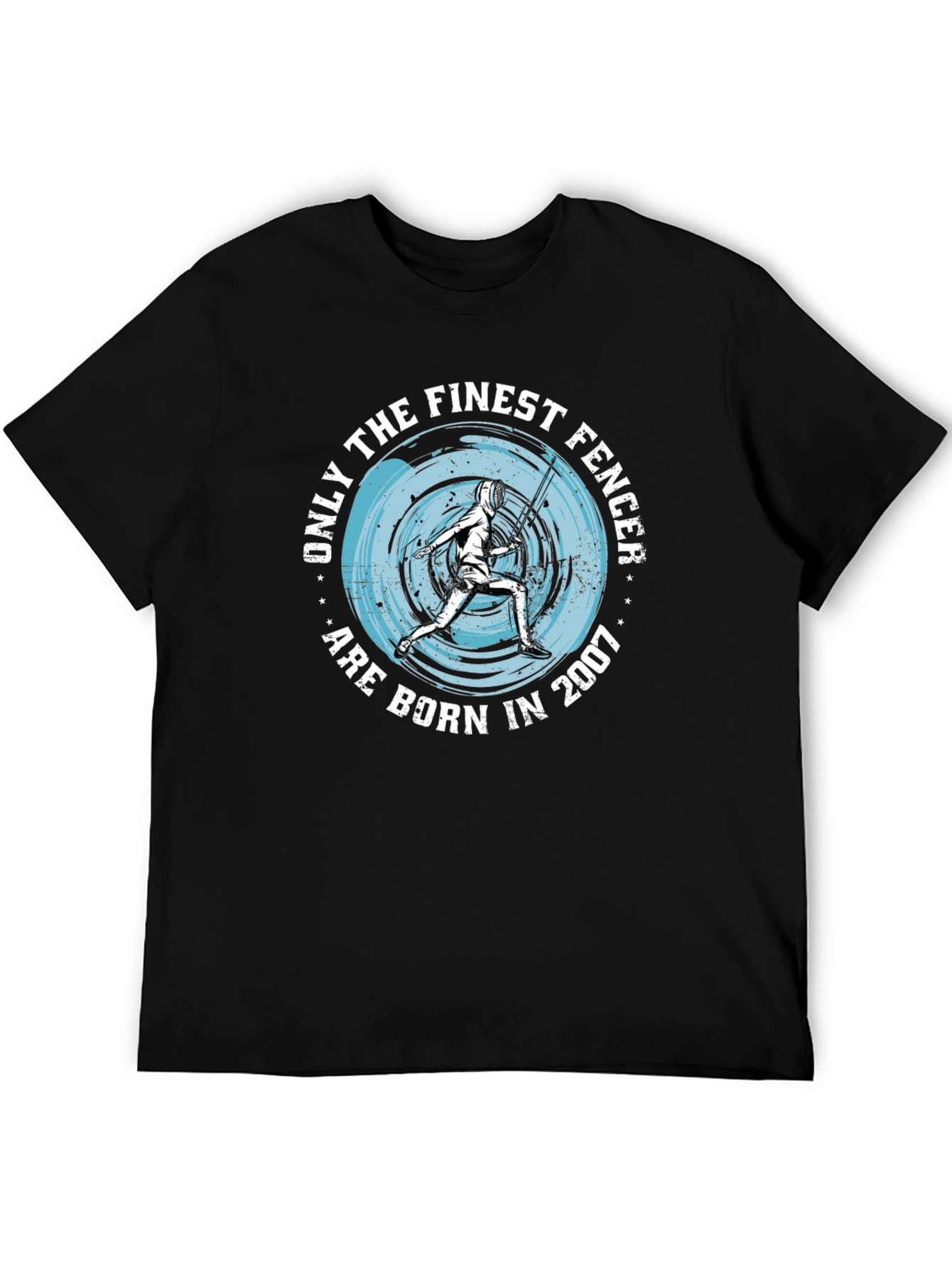 Finest Fencer Born in 2007 Black Graphic T-Shirt