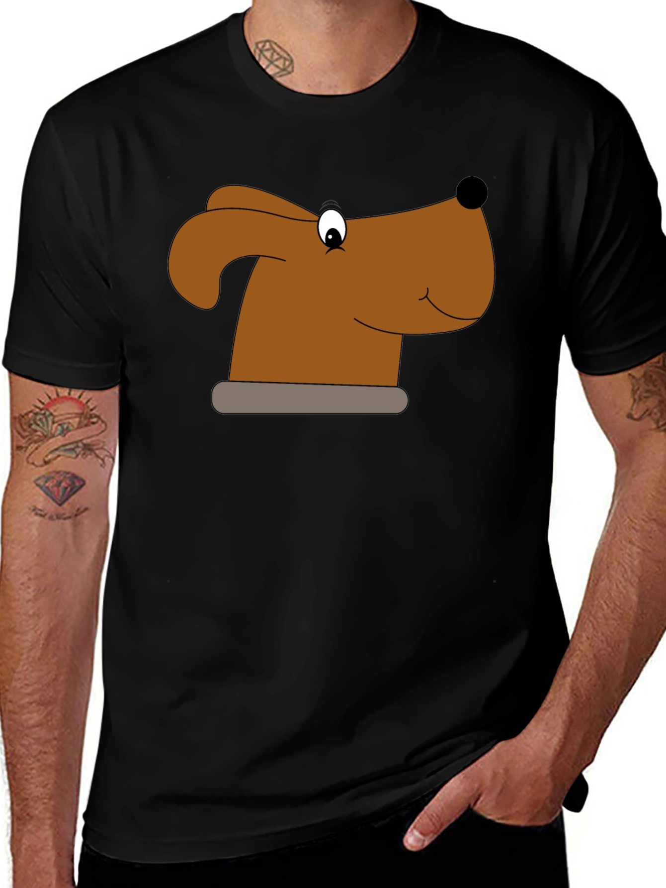 Dog Graphic Black T-Shirt