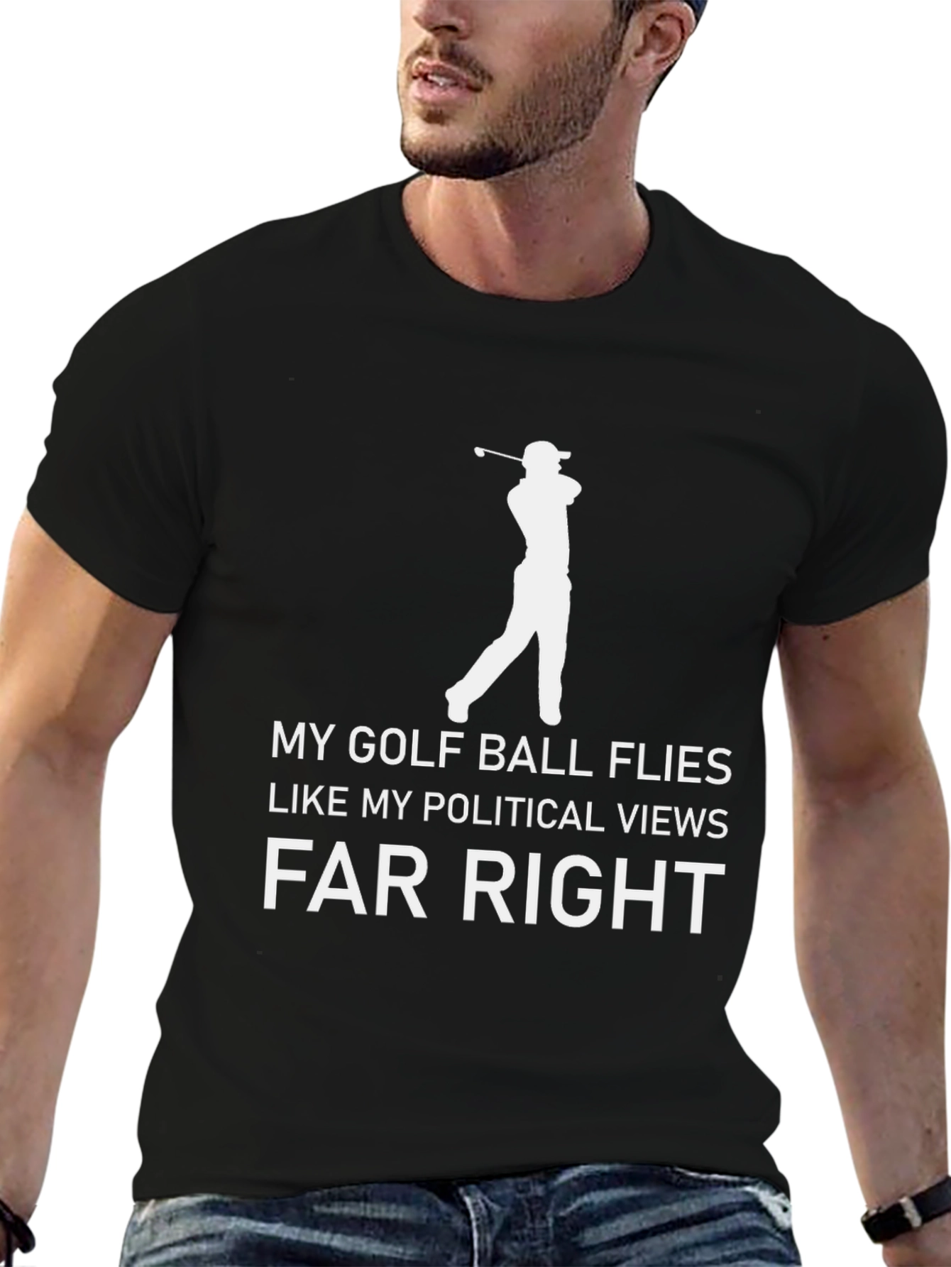 Political Humor Golf T-Shirt - Flies Far Right!