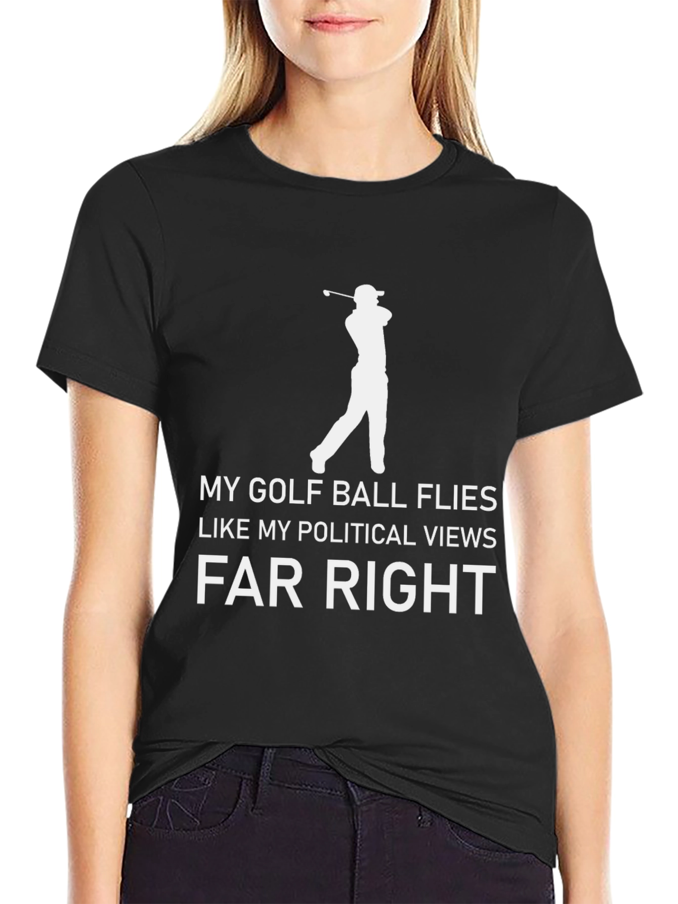 Political Humor Golf T-Shirt - Flies Far Right!