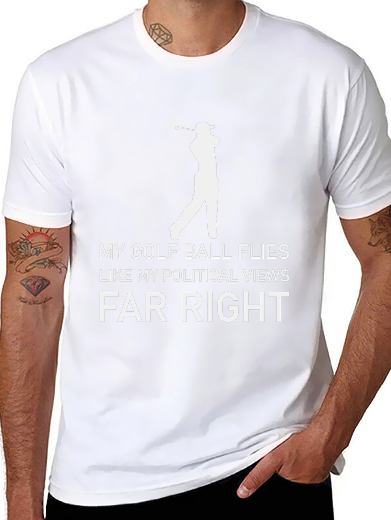 Political Humor Golf T-Shirt - Flies Far Right!
