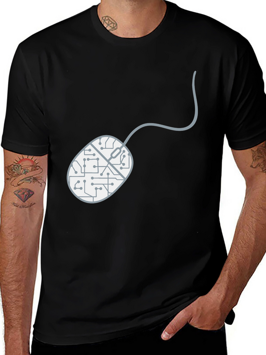 Circuit Board Mouse Graphic T-Shirt