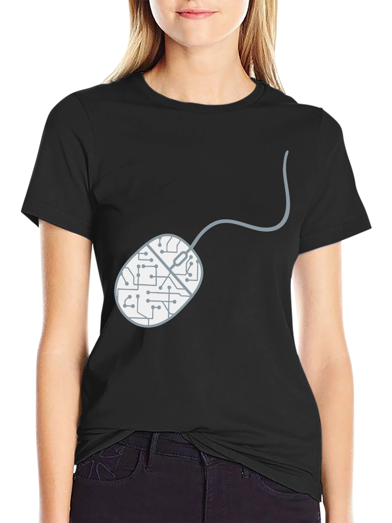 Circuit Board Mouse Graphic T-Shirt