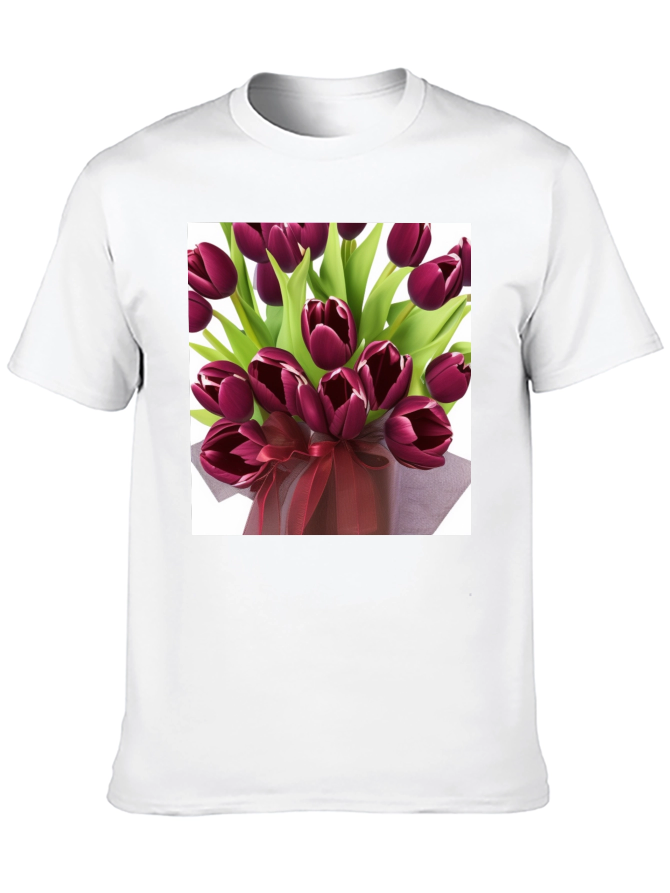 Tulip Bouquet Graphic Tee - Stylish Floral Design