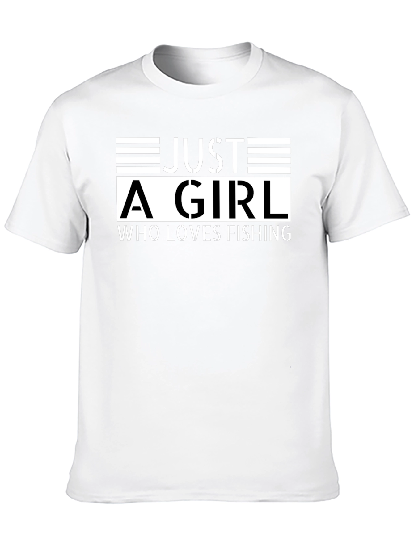 Just A Girl Who Loves Fishing Black T-Shirt