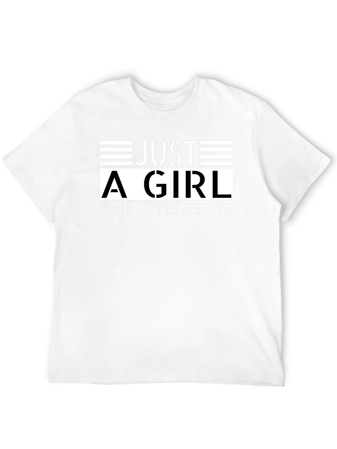 Just A Girl Who Loves Fishing Black T-Shirt