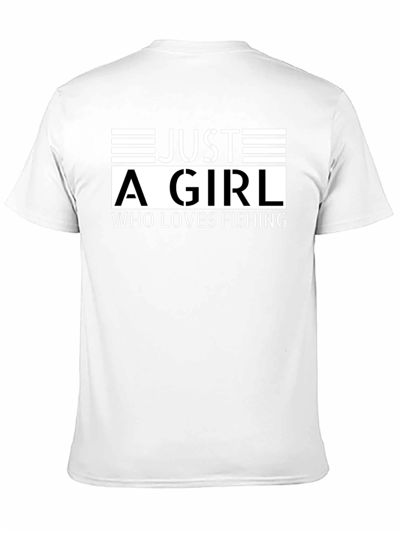 Just A Girl Who Loves Fishing Black T-Shirt