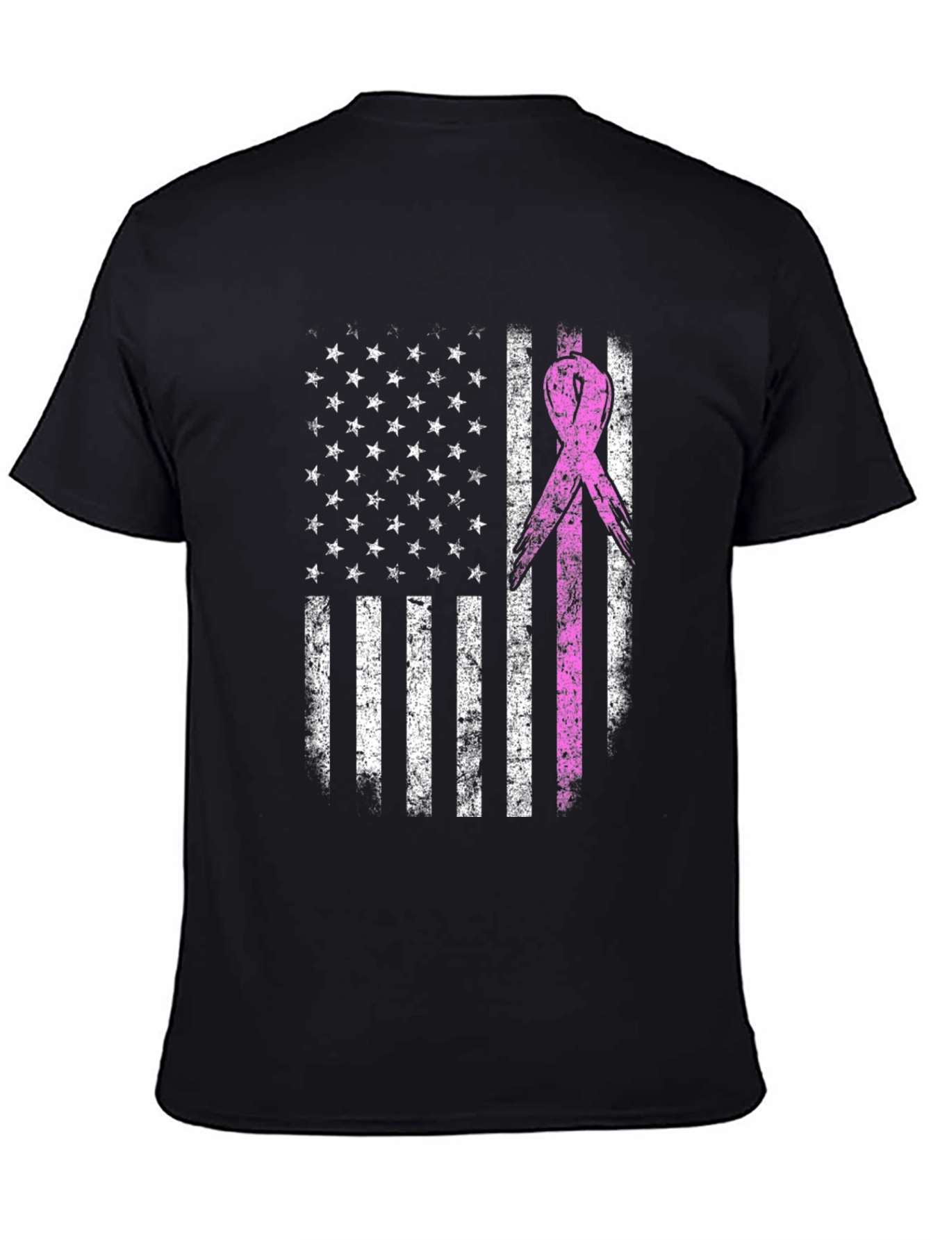 Breast Cancer Awareness US Flag T-Shirt