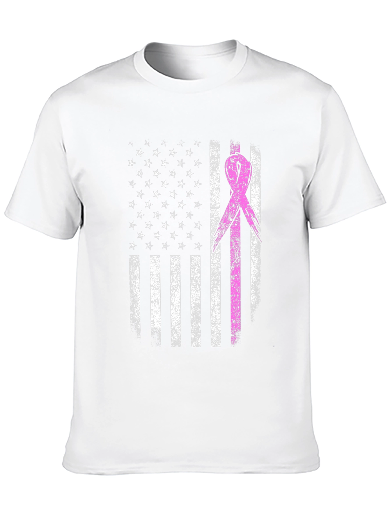 Breast Cancer Awareness US Flag T-Shirt