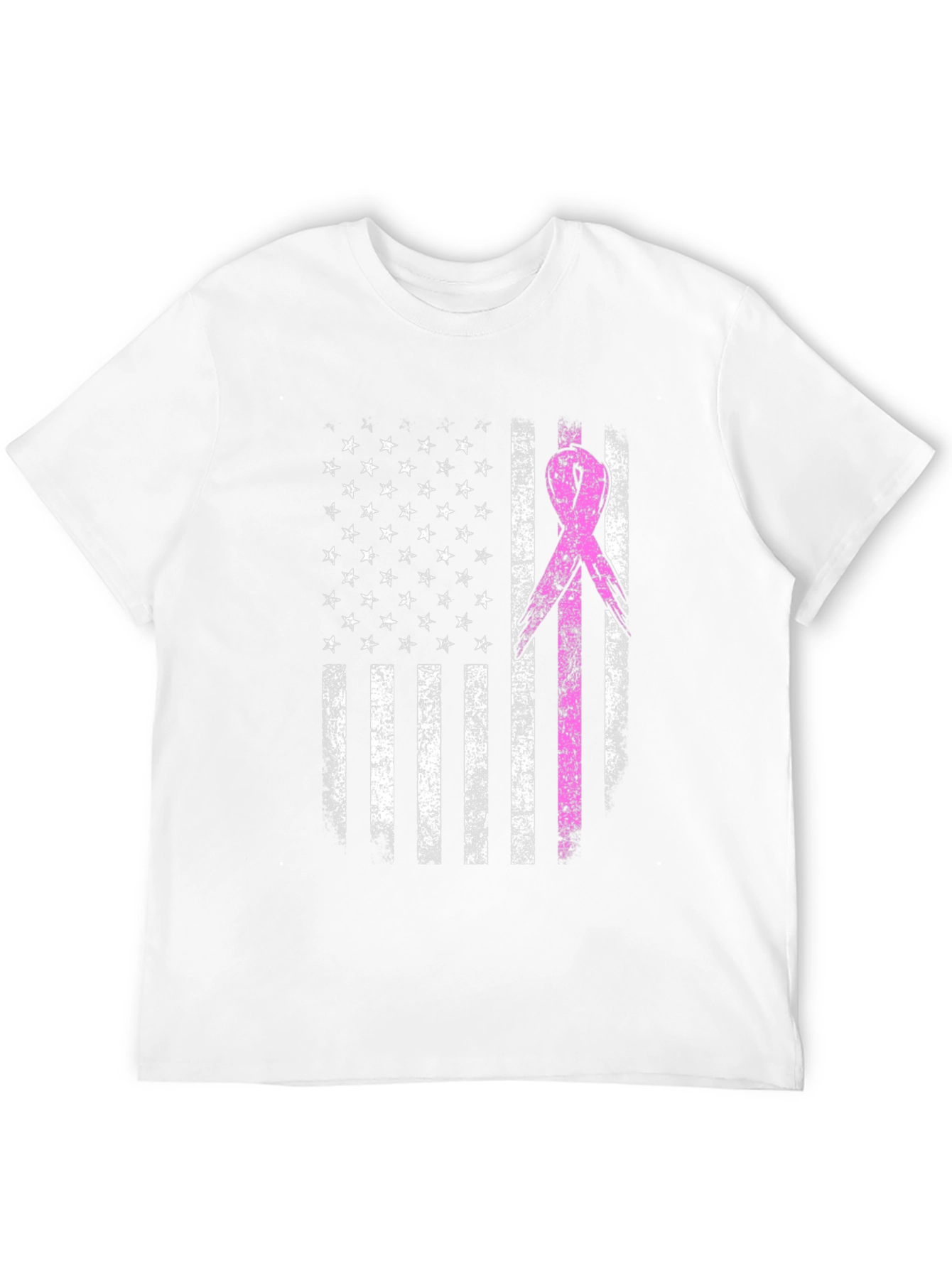 Breast Cancer Awareness US Flag T-Shirt