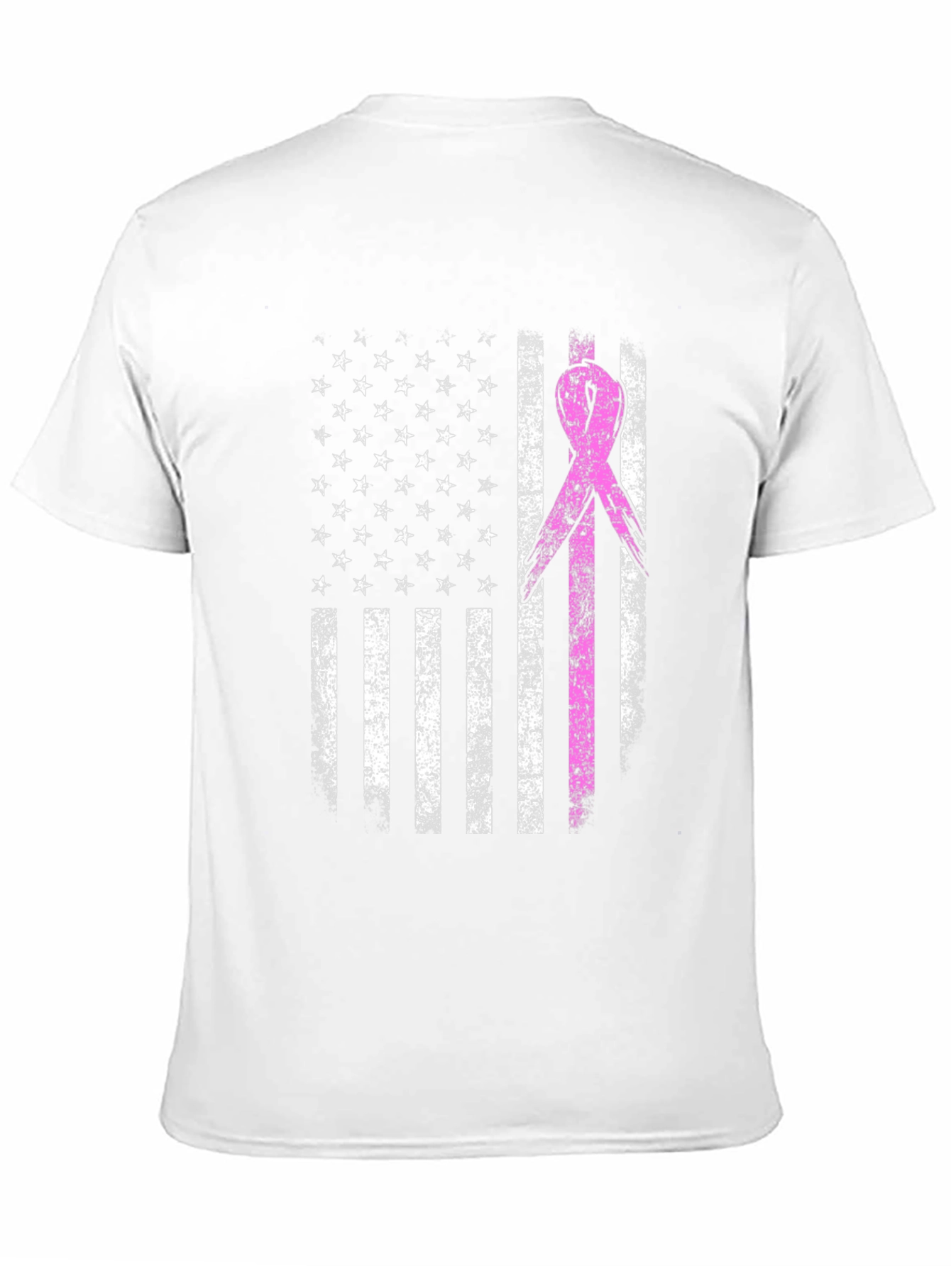 Breast Cancer Awareness US Flag T-Shirt