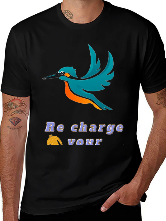 Bird Graphic T-Shirt - Recharge Your Vour