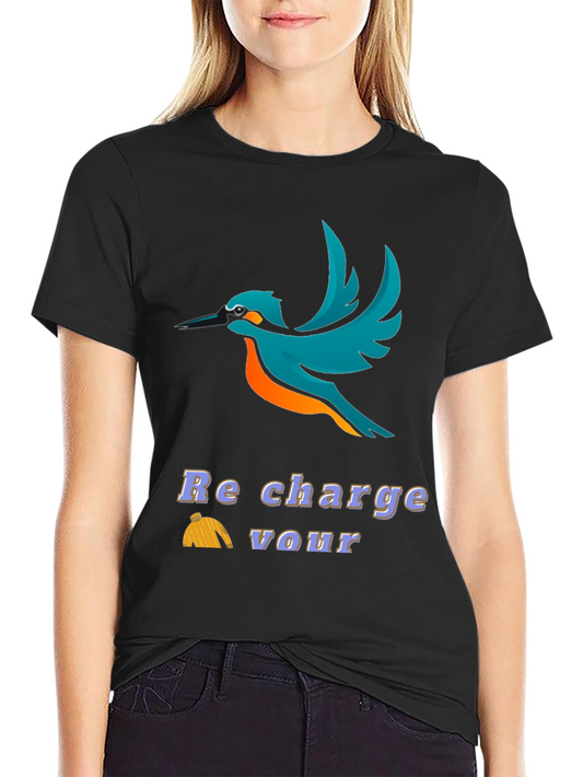 Bird Graphic T-Shirt - Recharge Your Vour