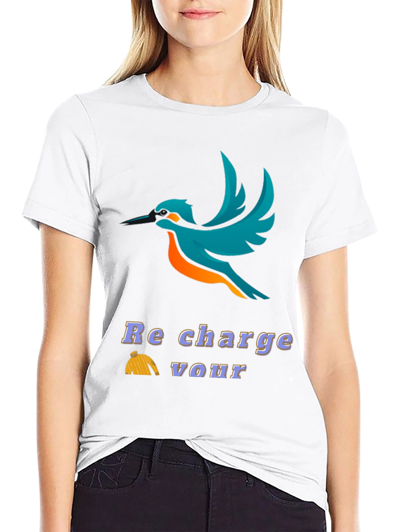 Bird Graphic T-Shirt - Recharge Your Vour