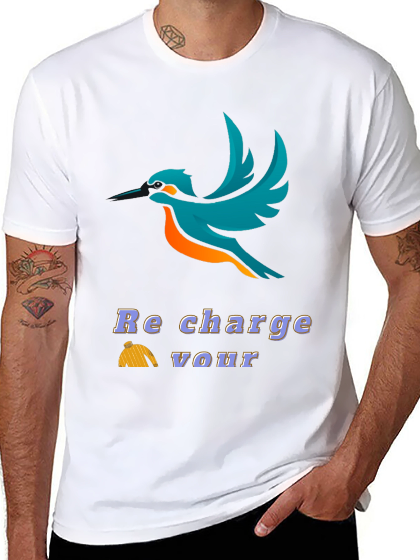 Bird Graphic T-Shirt - Recharge Your Vour