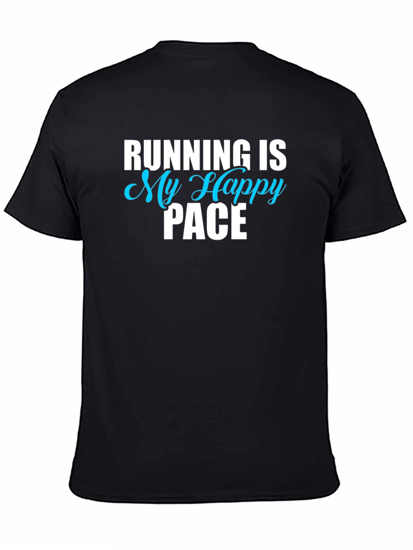 Running Is My Happy Pace Black T-Shirt