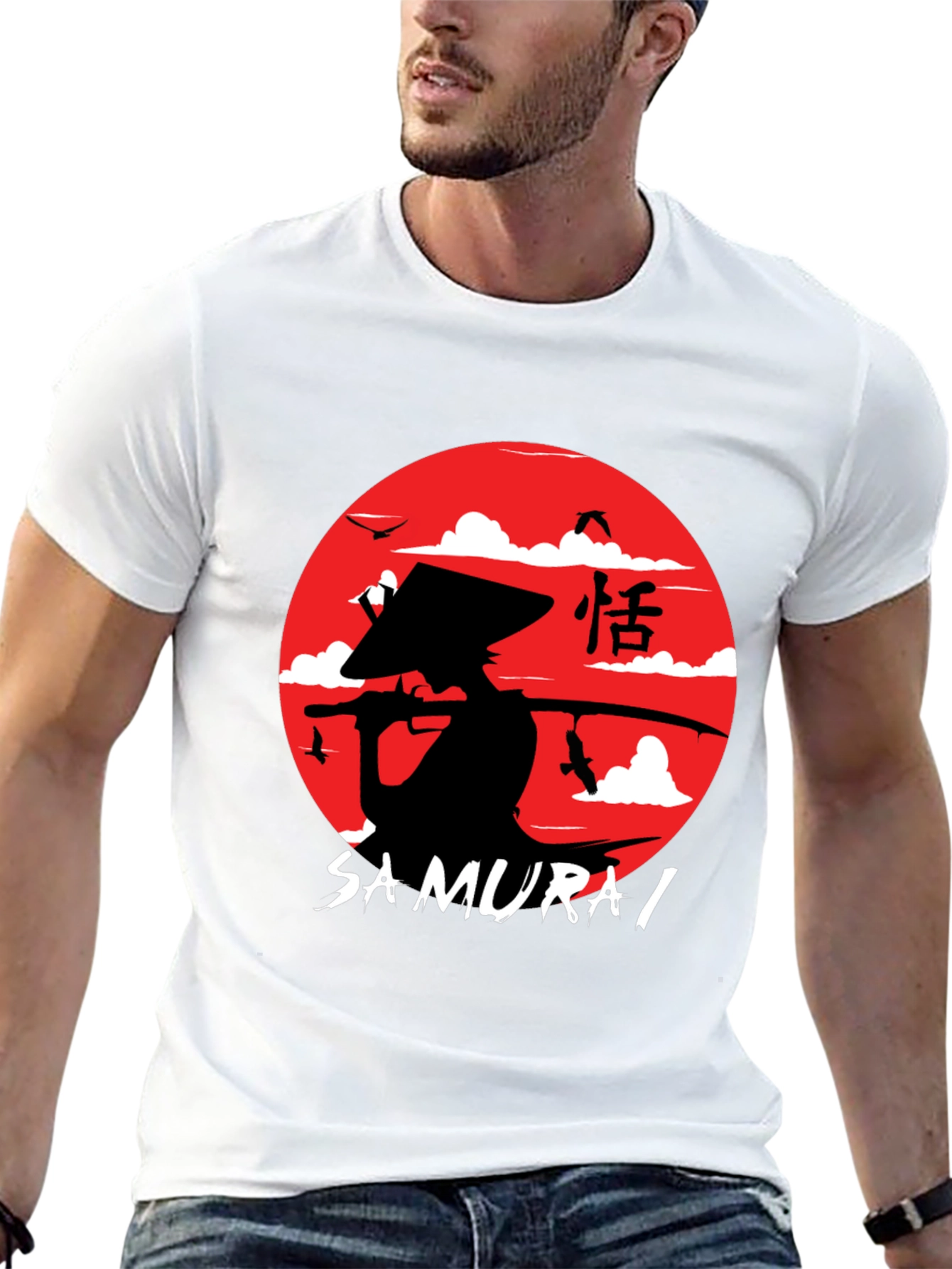 Samurai Graphic T-Shirt - Mens Black Tee