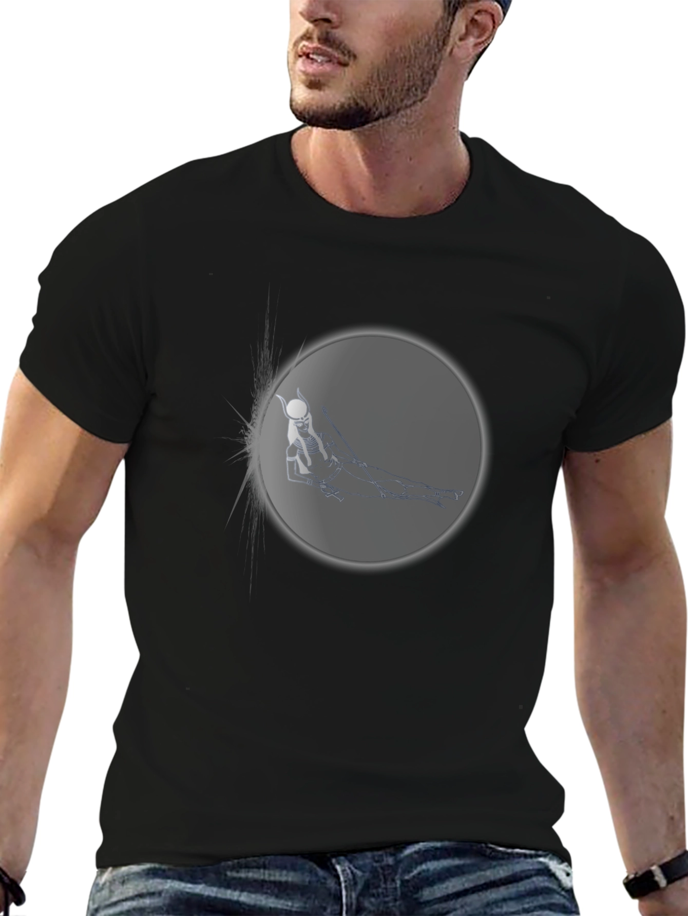 Egyptian Deity Graphic Black T-Shirt