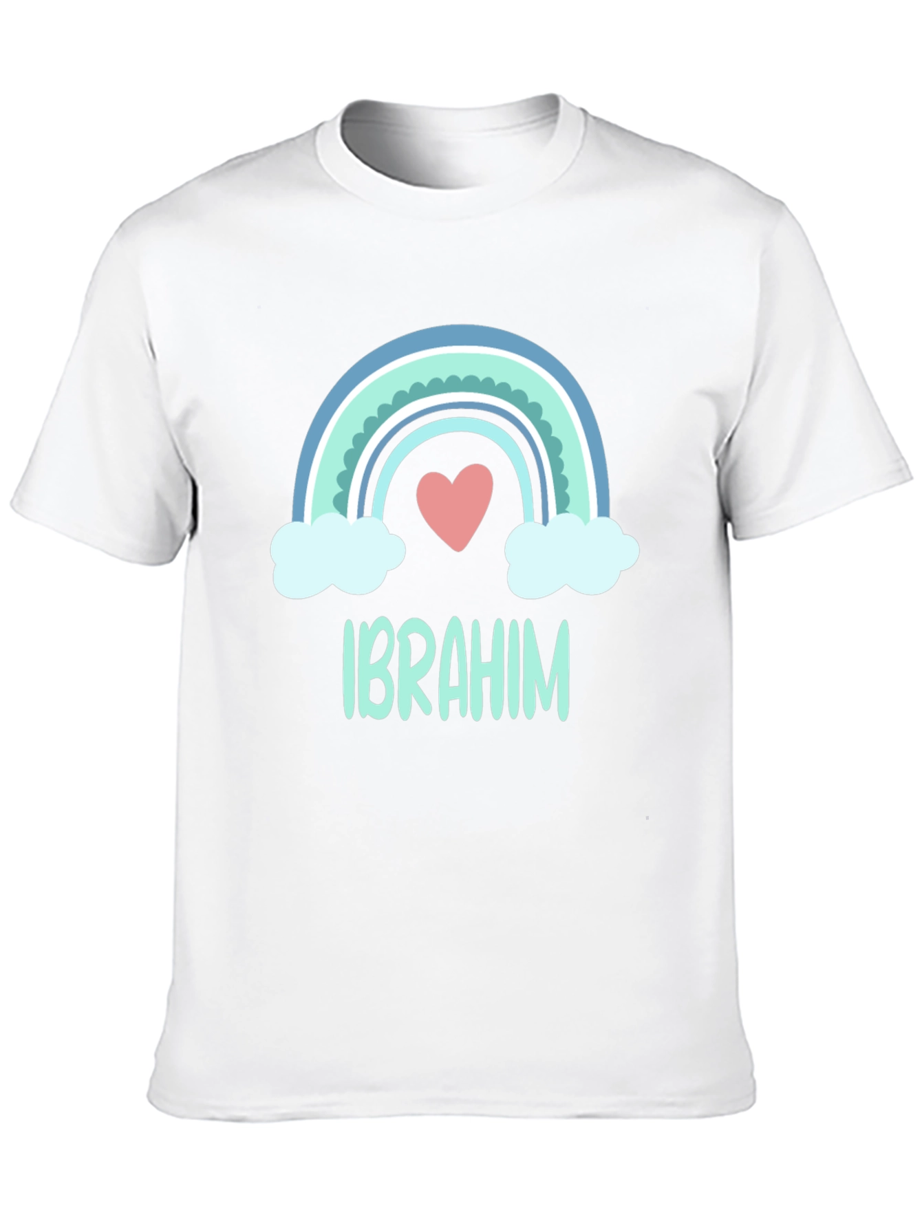 Personalized Ibrahim Rainbow Heart T-Shirt