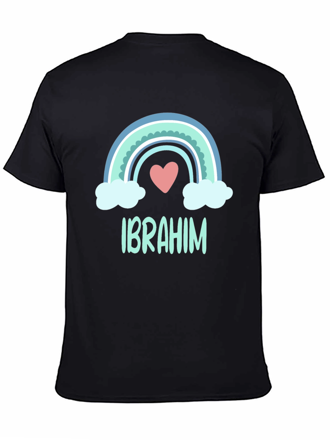 Personalized Ibrahim Rainbow Heart T-Shirt