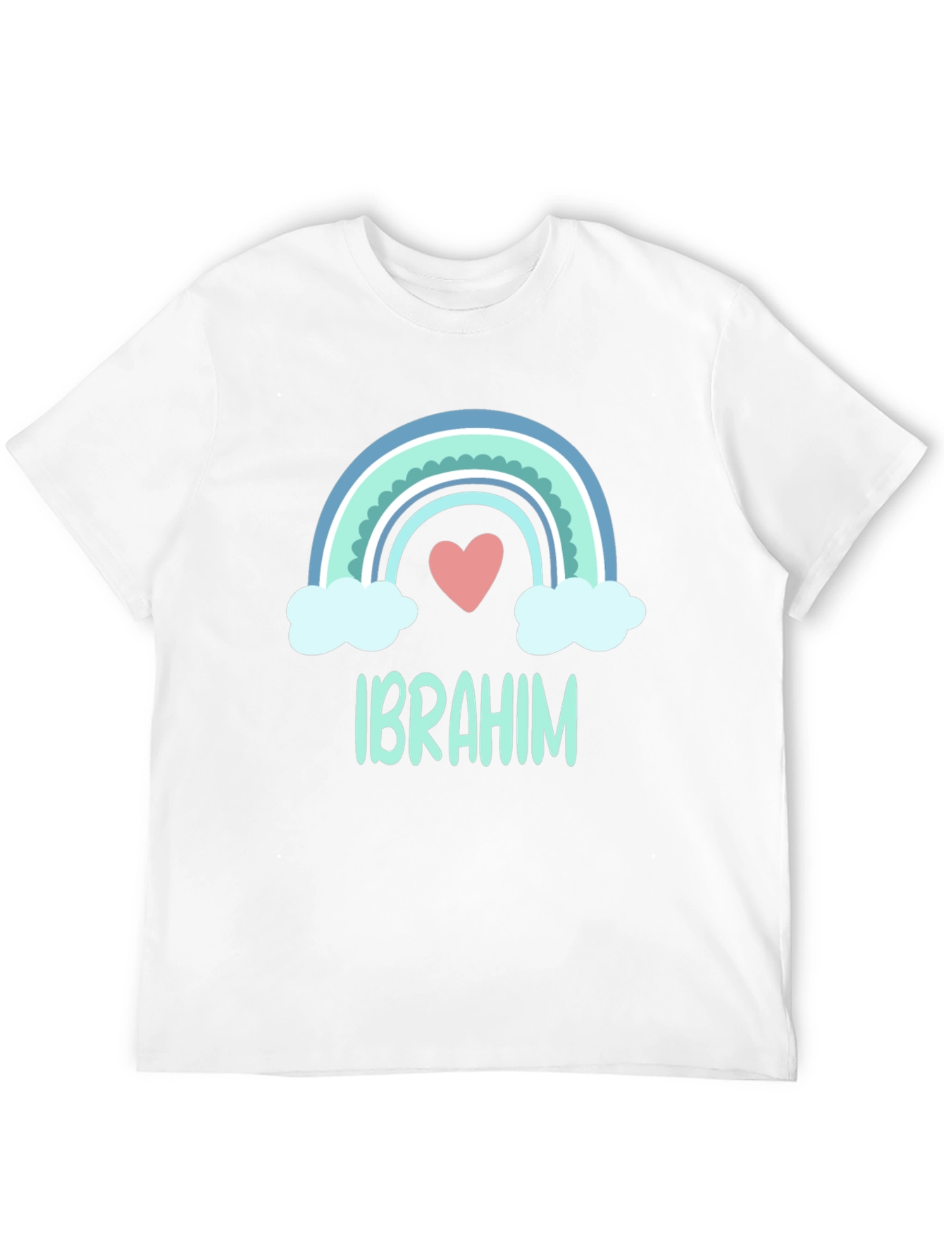 Personalized Ibrahim Rainbow Heart T-Shirt