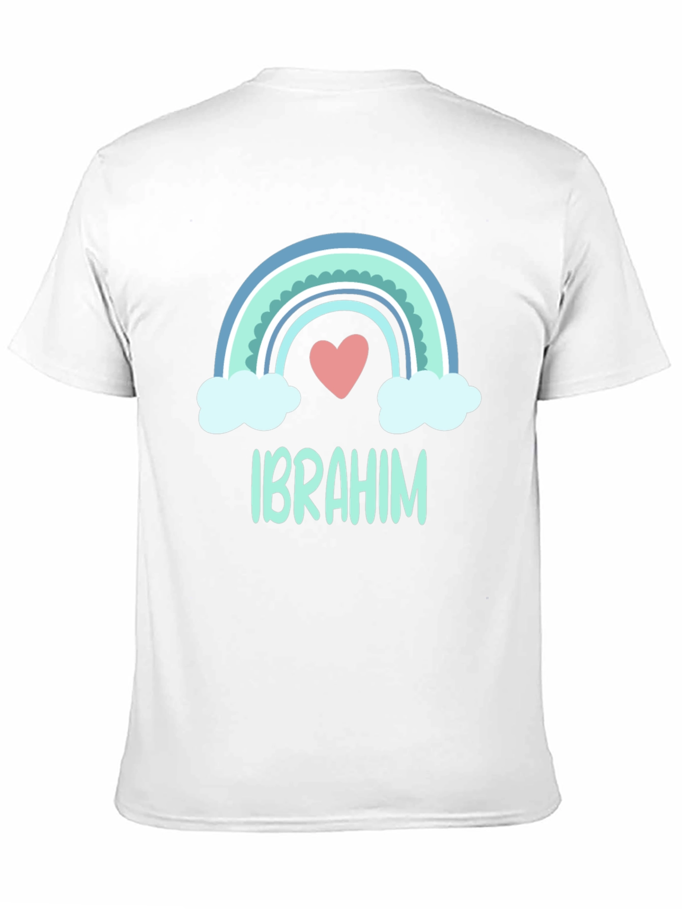 Personalized Ibrahim Rainbow Heart T-Shirt
