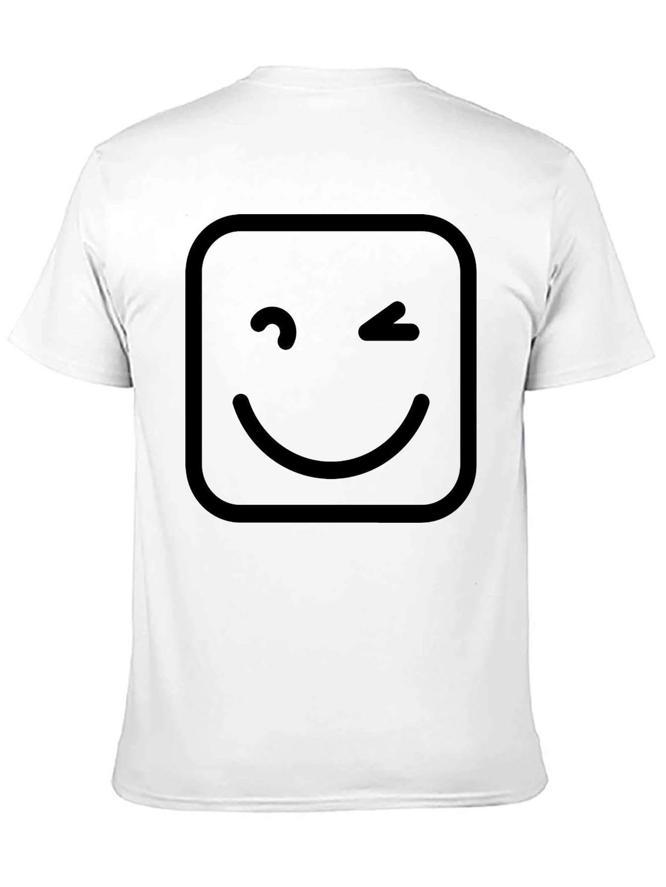 Winking Smiley Face Graphic T-Shirt - Black