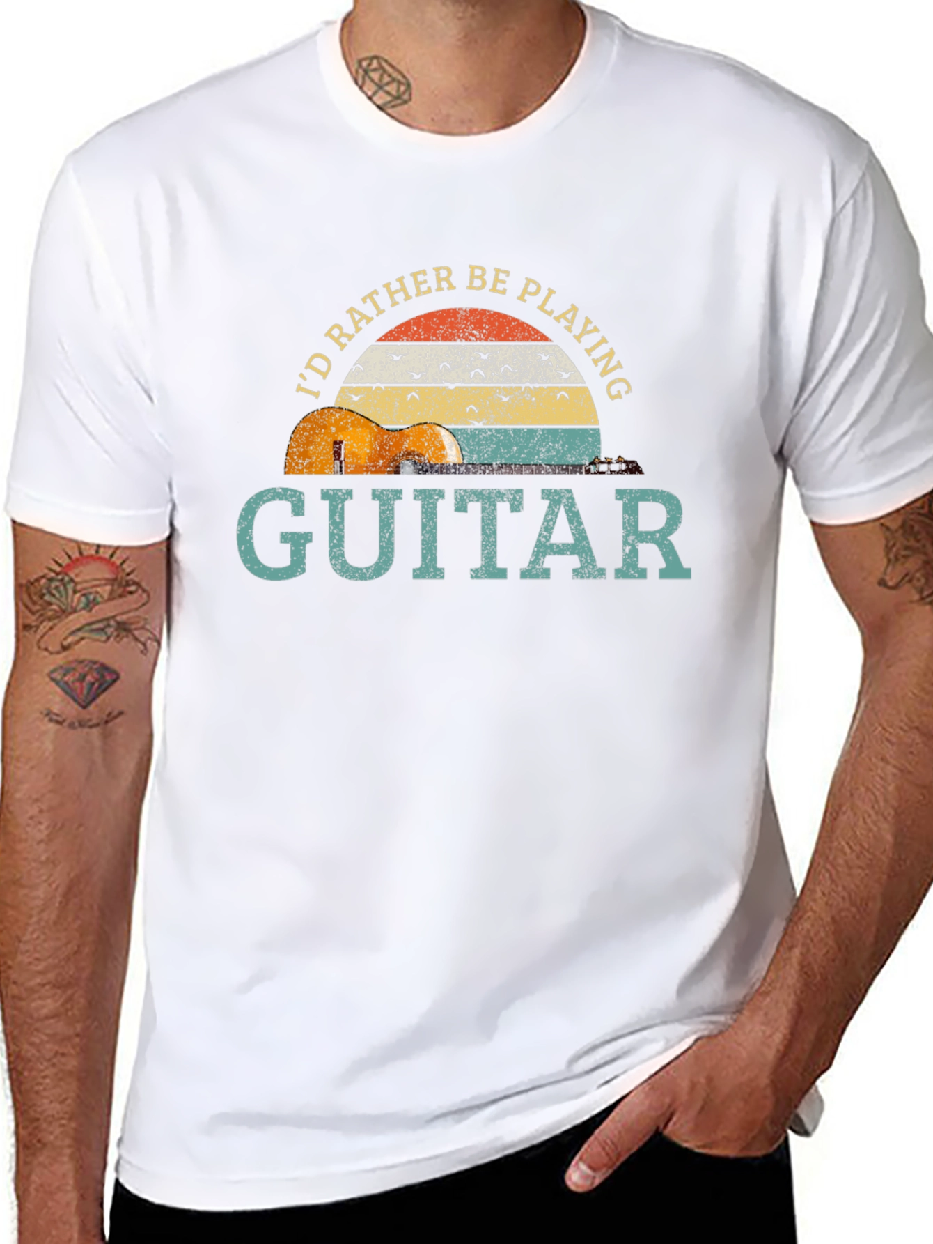 Id Rather Be Playing Guitar Graphic T-Shirt