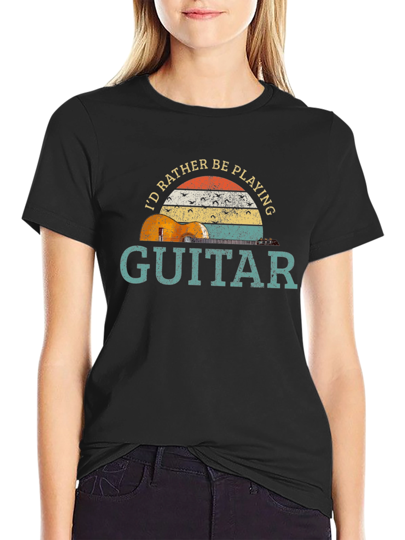 Id Rather Be Playing Guitar Graphic T-Shirt