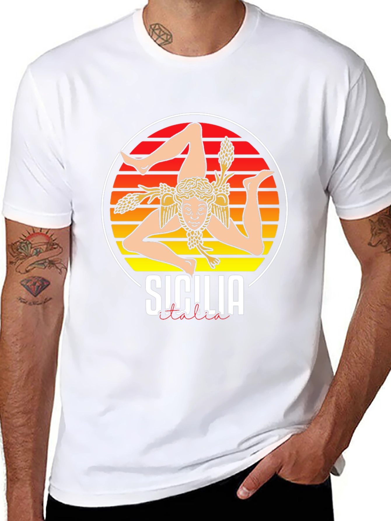 Sicilia Italia T-Shirt  - Trinacria Symbol