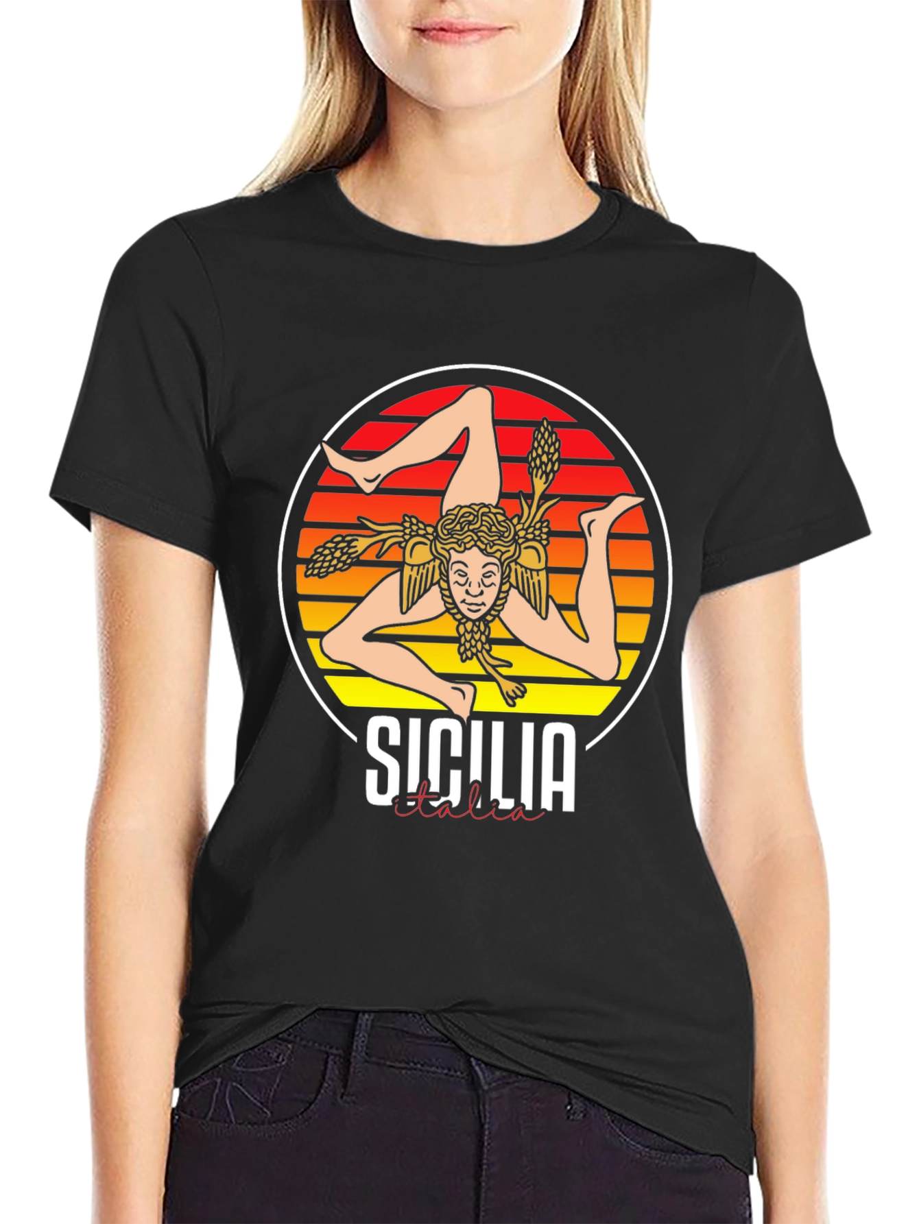 Sicilia Italia T-Shirt  - Trinacria Symbol