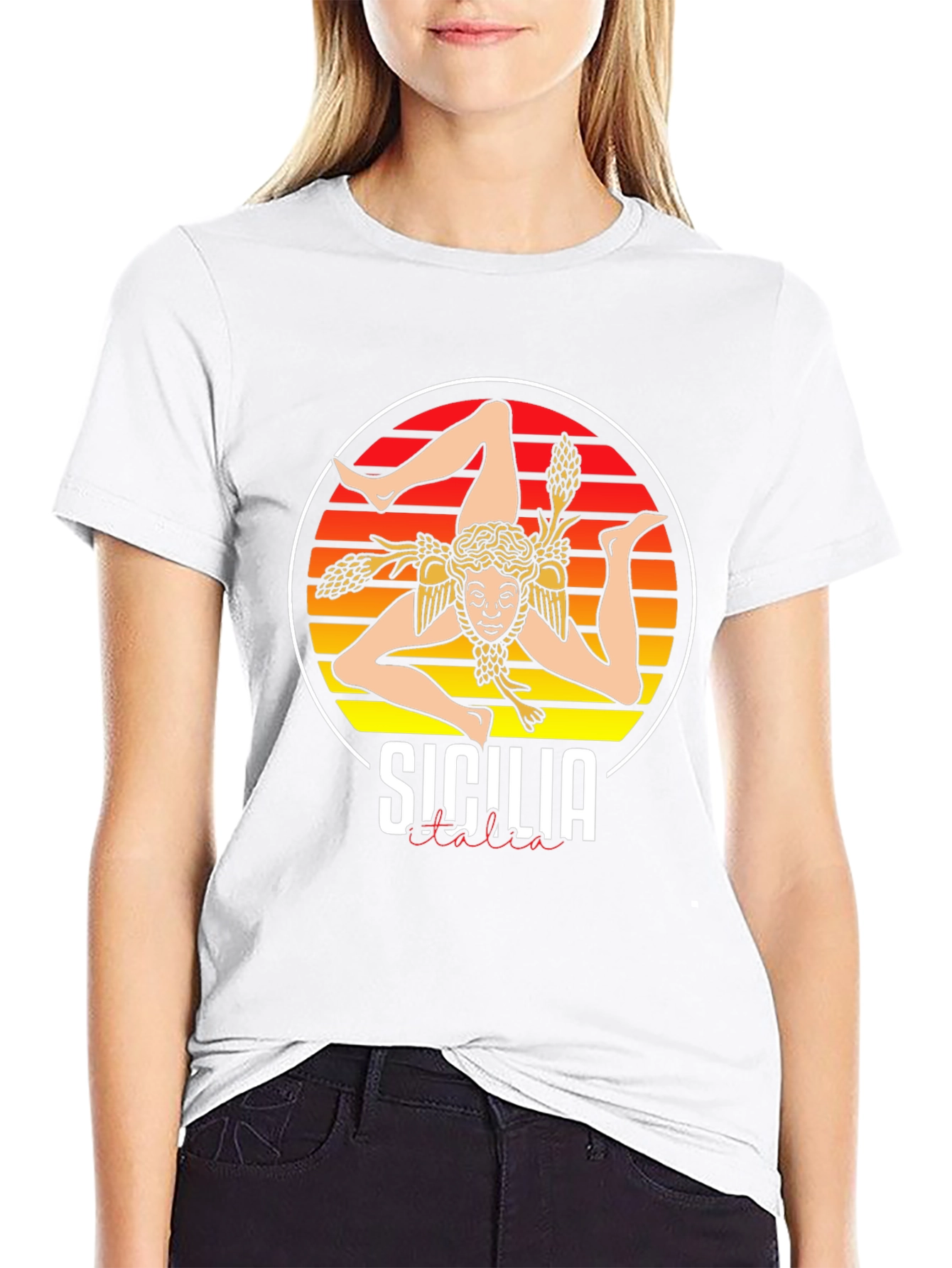 Sicilia Italia T-Shirt  - Trinacria Symbol