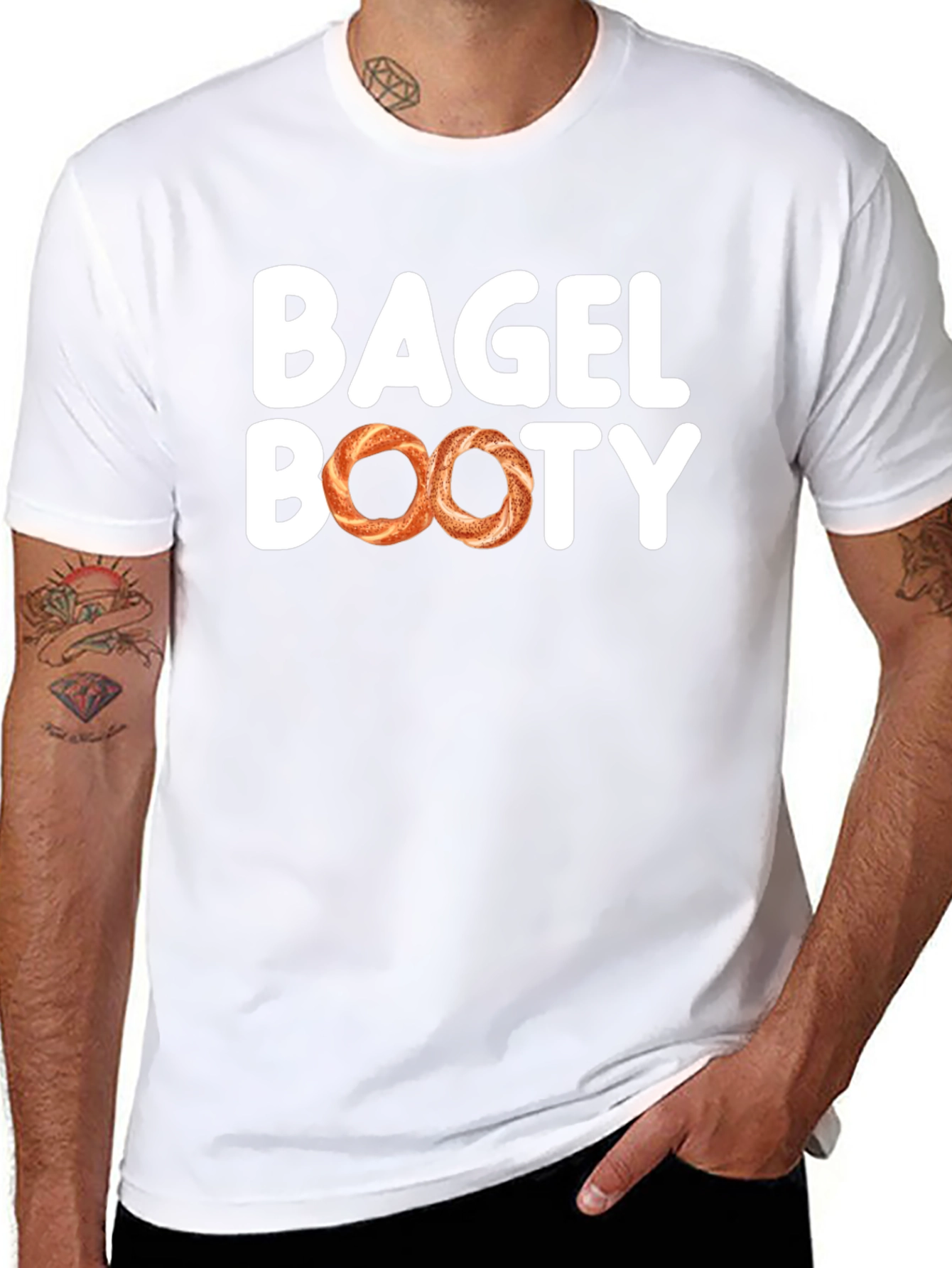 Bagel Booty Black Cotton T-Shirt